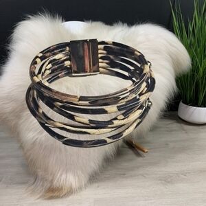 🎄10/$20.  Fesciory Leather Wrap Leopard Bracelet with Magnetic Closure